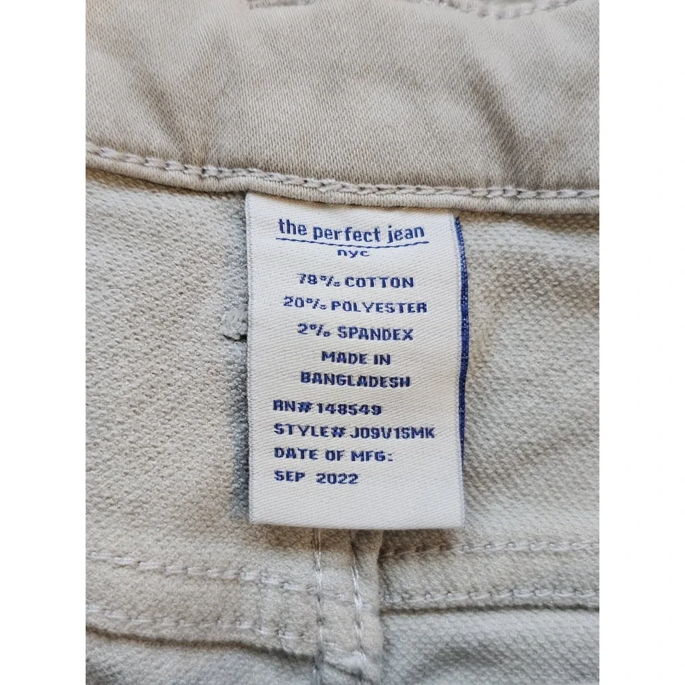 The Perfect Jean NYC Pants Mens 36x30 Denkhaki Light Khaki Slim Stretch Comfort